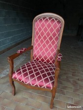 Fauteuil ancien cabriolet style voltaire merisier