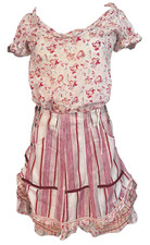 Ensemble blouse et jupe rose