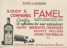CARTE POSTALE BUVARD PUBLICITAIRE / SIROP & COMPRIMES FAMEL PARIS