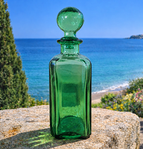 Carafe verre vert - carafe, en