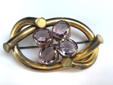 ANCIEN Broche Nap 3 Romantique Pomponne Sarment Vigne AMÉTHYSTE Brooch