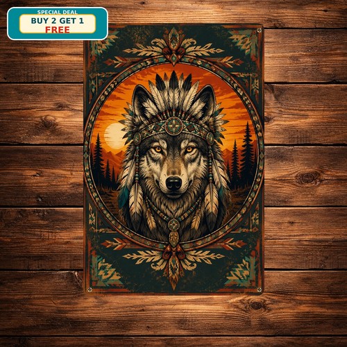 Native american wolf - american,