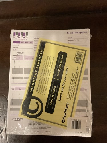 Nepsy record form - record, ages