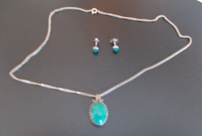 Collier et boucles d'oreilles en argent JADE argent 925