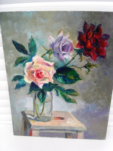 Peinture huile sur carton - peinture,