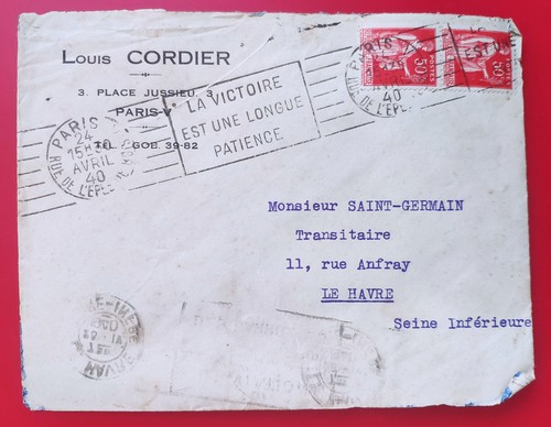Lettre paix 50c obl - 50c,