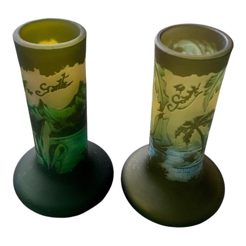 Lot vase verre camée - lot,
