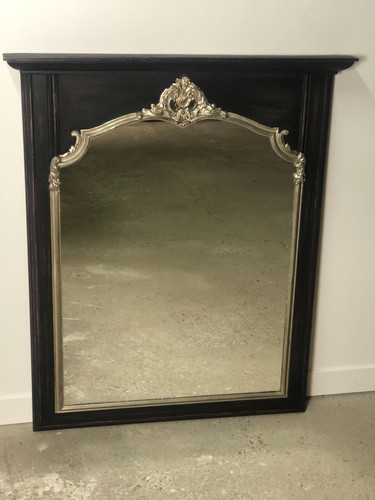 Miroir trumeau bois noir et - miroir,