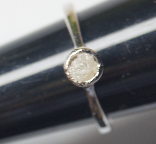Bague diamant blanc gris - , brut