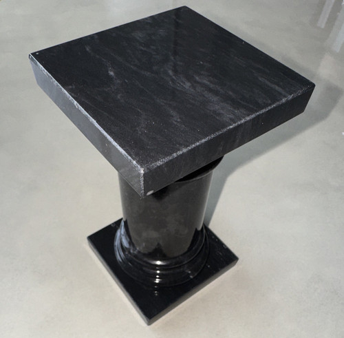 Black marble pedestal end - black,