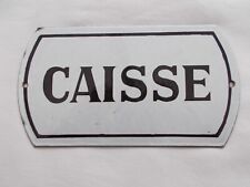 PLAQUE EMAILLEE ANCIENNE CAISSE MAGASIN COMMERCE BOUTIQUE ENAMEL ENAMELED