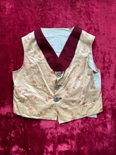 Gilet Ancien Vêtement Enfant Pièce De Théâtre Déguisement Soie Petits Fleurs