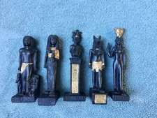 Lot de 5 figurines égyptiennes en résine vintage