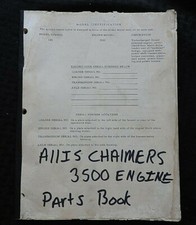 1965-1972 ALLIS CHALMERS Modèle 645 Tracteur " 3500 engine " Pièces Catalogue