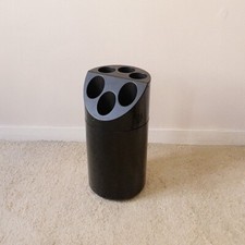 porte parapluie noir en plastique manade samp design  1970 vintage 70's artemide