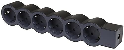 Multiprise noir 6x2p e - multiprise, +