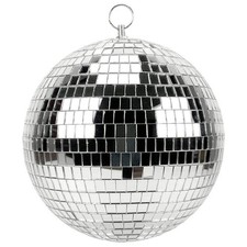 BOULE À FACETTES MIROIR DISCO 20CM ARGENT