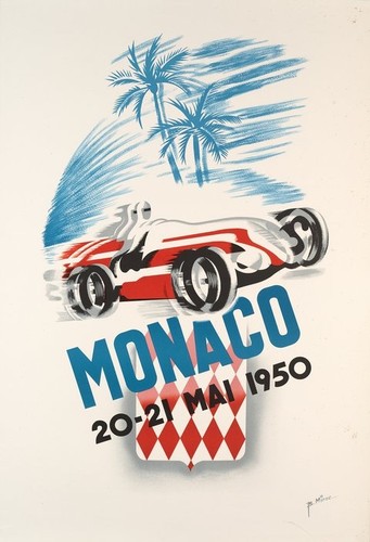 Affiche poster monaco 1950 - monaco,