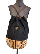 Très Beau Et Authentique Grand Sac A Dos Prada Toile Python 