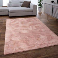 Tapis Salon Adulte Poil Long Shaggy Lavable En Machine Moelleux Pelucheux Rosa_R