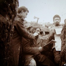 ARTOIS-SALON COIFFURE-STEREO-45X107-VERRE-GUERRE-14/18-WW1- GLASS-3D-STEREOSCOPE