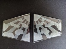 2 grands verres nuages de lampe PIROUETT gravés à l'acide EN TRES BON ETAT voir