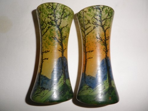 Paire vases legras verre - paire,