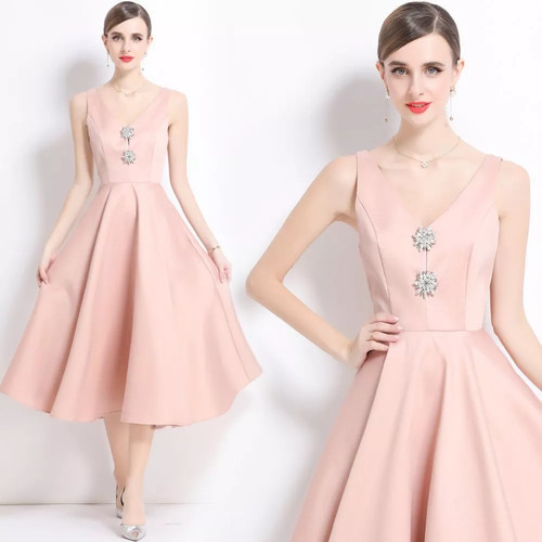 Robe rose beige rosé - robe,