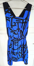 ROBE BLEU ET NOIRE SANDRO TAILLE 1 OU 32 BRETELLES EN SOIE NEUVE