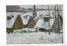 PEINTURE  PEINTRE  PAUL GAUGUIN  VILLAGE BRETON SOUS LA NEIGE