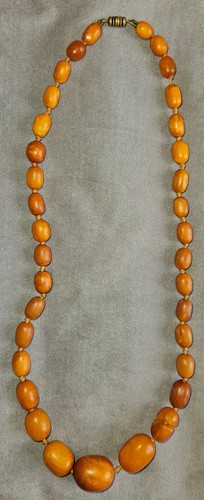 Collier art deco perles ambre - collier,