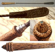 10 Ancienne neuve cravache luxe cuir Argent massif Saphir Bois de coco