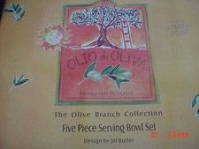 Set of 5 Serving  Bowls  Olive