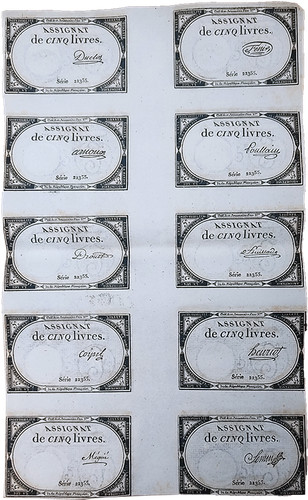 France planche assignats - france,