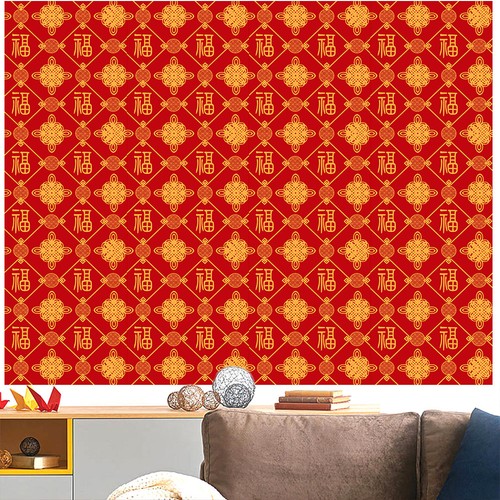 Chinois motif autocollant - fu,