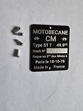Motobécane mobylette. Plaque mines 51T  du 18/10/71