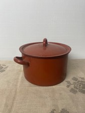 Ancienne marmite émaillée rouge vintage émail état correct très sympathique