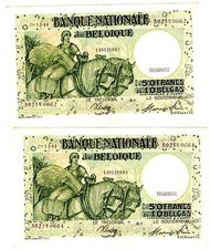 LOT 2 BILLETS Belgique Belgium