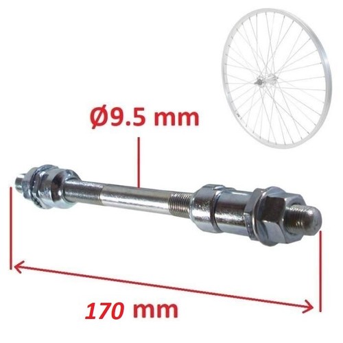 Axe roue velo - 9,5mm, x