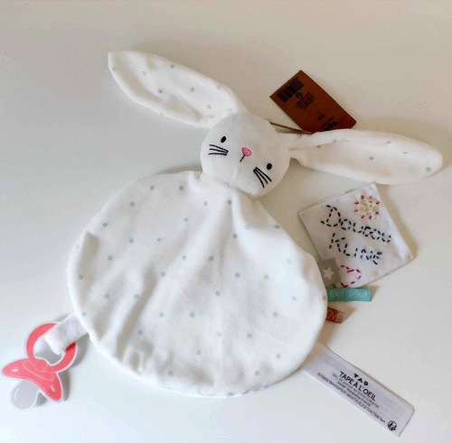 Doudou plat rond - rond, lapin