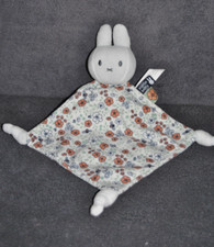 ?Doudou Plat Lapin MIFFY NIJNTJE Blanc Fleur Bleue Brun Vert TIAMO Etat NEUF