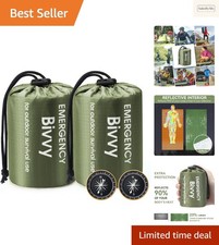 Esky Couverture de Survie Impermeable - 2 Packs - Avec Boussole et Reflet