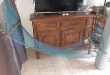 HAMAC VINTAGE Filet Bleu Très Costaud 