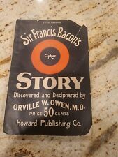 Sir Francis Bacon Cipher Histoire Par Orville Owen. Ca 1896 Broché