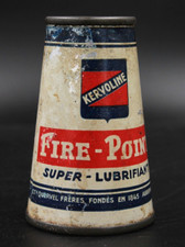 Ancien Rare Bidon Huile Boite Scellé Kervoline Fire-Point Auto Motor Oil Tin Can