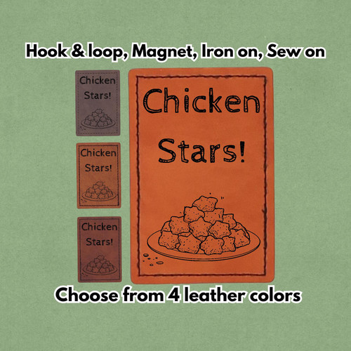 Chicken stars leather patch - chicken,