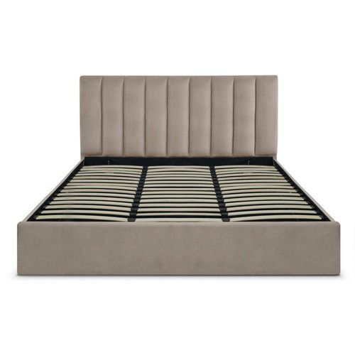 Lit coffre design velours - lit,
