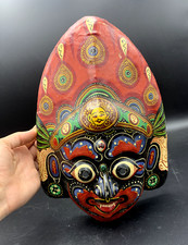 Masque de cérémonie ancien Nepalais Lakhey Nepal Papier maché Artisanal