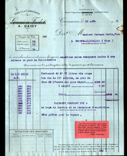 CARCASSONNE (11) VINS "GRASSION & FREDOT / A. GAIDY" Facture en 1921
