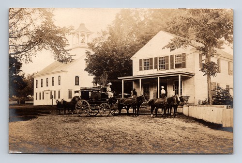 Rppc horse carriage - horse,
